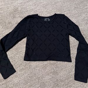 Carbon38 long sleeve black mesh crop top small